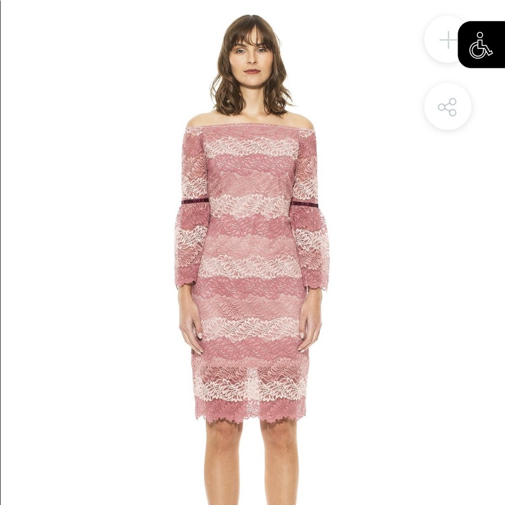 ALEXIA ADMOR
CAROL BELL SLEEVE LACE CONTRAST DRESS
